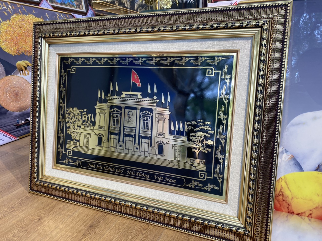 Tranh đồng nhà hát thành phố KT 55X75cm - Biểu tượng Hải Phòng